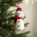 Filz Schneemann Weihnachtsbaum Hängeornament Süße Plüsch Puppe Feiertag Fenster Deko - Roter Schneemann