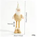 Poupée télescopique de Noël lutin en peluche décoration festive figurine dorée 55cm - Père Noël télescopique flocon de neige or et blanc