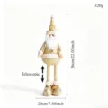 Babbo Natale telescopico natalizio bambola scozzese dorata ornamento decorativo 56cm - Babbo Natale Oro e Bianco (11)
