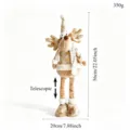 Peluche renna telescopica di Natale con cappello scozzese dorato e sciarpa decoro 56cm - Bambola Telescopica Oro e Beige (12)