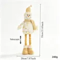 Poupée bonhomme de neige de Noël télescopique en tissu tricoté, décoration de fête. - Bonhomme de neige télescopique or et blanc nordique