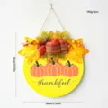 Plaque de porte en bois Thanksgiving citrouille d'automne décoration suspendue. - 30cm / Couleur d'automne