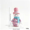 Poupée bonhomme de neige tricotée décoration de Noël peluche mignonne ornement de table - Bonhomme de neige télescopique rose et bleu