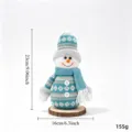 Jolie poupée de bonhomme de neige en tissu tricoté décoration de Noël variante bleue - Ornement de bonhomme de neige tricoté bleu-gris