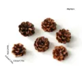 Decorative pine cones set of 6, small artificial cones for Christmas tree and wreath decor. - Set of 6 / Natural Pine Cones 3-4cm