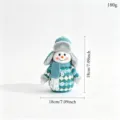 Poupeette en peluche de bonhomme de neige de Noel tricotee decoration interieure 18cm - Bonhomme de neige chapeau pailleté bleu