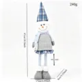 Noel bonhomme de neige peluche telescopique decoration festive nordique ornement de bureau - Bonhomme de neige télescopique à chapeau à carreaux bleu
