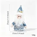 Poupée de Noël nordique en peluche, décoration de gnome tricoté bleu pour fête hivernale - Poupée sans visage tricotée bleu et blanc