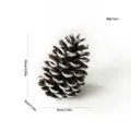 Piña natural escarchada decoración árbol de Navidad adorno grande de pino 10x8cm - Piña Americana Grande Pintada de Blanco / 9-12cm / Blanco Brillante