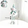 Poupée peluche élan télescopique Noël vert tissu tricoté décoration vacances modèle article. - Poupée télescopique à chapeau de bois vert