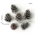 Artificial plastic pine cones for Christmas decoration, wreath and garland accessories, 6pcs. - Set of 6 / White Pine Tower 9-12cm
