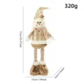 Poupée peluche bonhomme de neige télescopique de Noël, déco à carreaux marron, 52 cm. - Poupée de Noël télescopique à carreaux marron