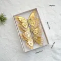 Clips de papillon pailletés dorés décoration de sapin de Noël lot de 3 pièces mesh. - 3 Pièces/Paquet / Papillon en Velours (Or)