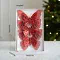 Set de pinzas de mariposa de doble capa con purpurina roja decoraciones colgantes de navidad 3pcs - Clip de Mariposa de Malla / Juego de 3 / Rojo