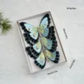 Pinces a cheveux papillon en resille bleue pailletee ornements de sapin 3pcs - 3 Pièces/Paquet / Papillon en Velours (Bleu)