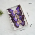 Ensemble de pinces à cheveux papillon pailleté violet, 3pcs décorations de sapin de Noël. - 3 Pièces/Paquet / Papillon en Velours (Violet)