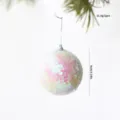 Hermosa bola de Navidad de lentejuelas coloridas de 8cm, adorno colgante brillante para arbol. - 8cm / Iridiscente