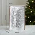 Árbol de navidad doble capa purpurina malla mariposa clip decoración 3pcs plata 20x13cm - Clip de Mariposa de Malla / Juego de 3 / Plateado