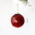 Bola de Navidad roja con lentejuelas 8cm decoracion colgante brillante para arbol - 8cm / Rojo