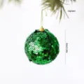 Bola de Navidad verde con lentejuelas 8cm de espuma colgante para decoración de árbol festivo - 8cm / Verde