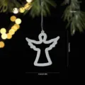 Adorno de ángel con purpurina blanca de plástico para árbol de navidad, elegante. - 2 Piezas/Juego / Ángel