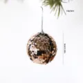 8cm Bola de Navidad con Lentejuelas Oro Rosa Decoración Colgante de Árbol 1Pza - 8cm / Champán