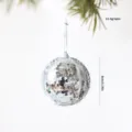 Bola de Navidad con Lentejuelas Plateadas 8cm Decoración Colgante Árbol 11.5g - 8cm / Plateado