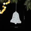 Adorno colgante de árbol de navidad con campana brillante blanca, colgante de plástico - 2 Piezas/Juego / Campana Blanca
