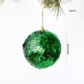Bola de navidad de lentejuelas verdes adorno colgante brillante para decoración festiva. - 10cm / Verde