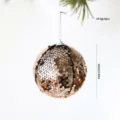 Bola de Navidad con Lentejuelas Champagne 10cm Adorno Colgante Brillante para Árbol - 10cm / Champán