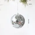Bola de Navidad de lentejuelas plateadas 10cm colgante de espuma para decorar árbol - 10cm / Plateado
