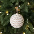 Noorse stijl kerstboom hangend ornament, jute en katoen touw omwikkelde schuimbal, 10cm. - Stijl B / 10cm