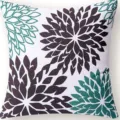 Abstract floral throw pillow cover, modern geometric sofa cushion case for home decoration. - 45x45 Square (No Insert) / W0072-5