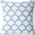 Blue geometric throw pillow cover, abstract tile pattern cushion case for sofa decor. - 45x45 Square (No Insert) / W0072-11