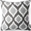Grey and white geometric abstract printed pillow cover for living room sofa home decor. - 45x45 Square (No Insert) / W0072-19