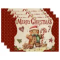 Christmas placemats set of 4 festive gingerbread man table mats for holiday dining room decor - Gingerbread Man and Candy Cane (Style 1)