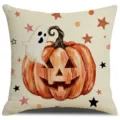 Διακοσμητική μαξιλαροθήκη Halloween με μοτίβο κολοκύθα και φάντασμα για πάρτι σπιτιού - 45x45cm Μονής όψης χωρίς γέμισμα / HYMD336-2