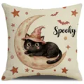 Halloween mavri gata magissa selini linino maxilari gia diakosmisi toy sofa party - 45x45cm Μονής Όψης Χωρίς Γέμιση / HYMD336-1
