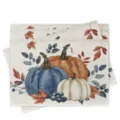 Autumn pumpkin maple leaf placemat set linen fabric table mat for Thanksgiving kitchen decor. - Pumpkin Maple Berries Watercolor Style (Style 26) / 30x45cm