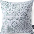 Geometric Print Cushion Cover, Abstract Floral Decorative Pillow Case for Living Room Sofa - 45x45 Square (No Insert) / W0072-32
