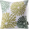 Modern abstract floral throw pillow cover, green and olive geometric cushion case for sofa. - 45x45 Square (No Insert) / W0072-37