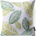 Green leaf print throw pillow cover, abstract botanical cushion case for home sofa bedroom decor. - 45x45 Square (No Insert) / W0072-38