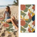 Abstract geometric print beach towel microfiber quick drying lightweight bath towel for travel. - 40*60cm / Style 3
