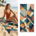 Abstract geometric print microfiber beach towel, quick dry bath towel for swimming, yoga. - 40*60cm / Style 7