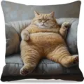 Witziger dicker Kater Kissenbezug fuer Sofa Heimtextilien bequemer Stoff Digitaldruck - Stil 5