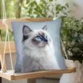 Dekorativer Katzen Kissenbezug mit blauäugiger Ragdoll Katze für Sofa Zuhause Dekor. - Stil 10