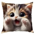 Detail des süßen Cartoon-Katzen-Kissenbezugs, weicher Stoff für Sofa-Heimdekoration. - Stil 27