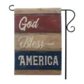 Λινή σημαία κήπου με εκτύπωση God Bless America, ιδανική για την ημέρα της ανεξαρτησίας. - Σχέδιο 91