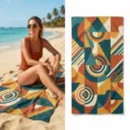 Telo mare geometrico astratto ad asciugatura rapida per nuoto estivo yoga e sport all'aperto. - 1 / 40*60cm