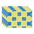 Summer lemon placemat linen fabric table mat decorative coaster for kitchen dining room decor - 45x30cm Single / Style 43